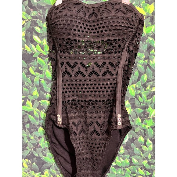 NWOT Strapless Bathing Suit - Black Small - Picture 1 of 6